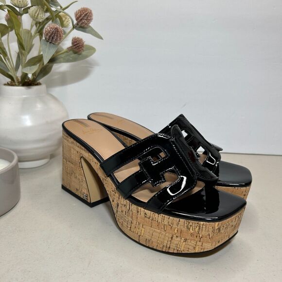 Sam Edelman Shoes - New Sam Edelman Square Dev PU Upper Sandal Logo Strap Platform Women 7 NWOB